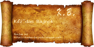 Kádas Bajnok névjegykártya